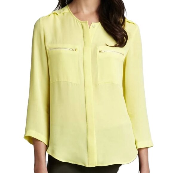 THEORY Brundia Silk Blouse Size P - Picture 1 of 10